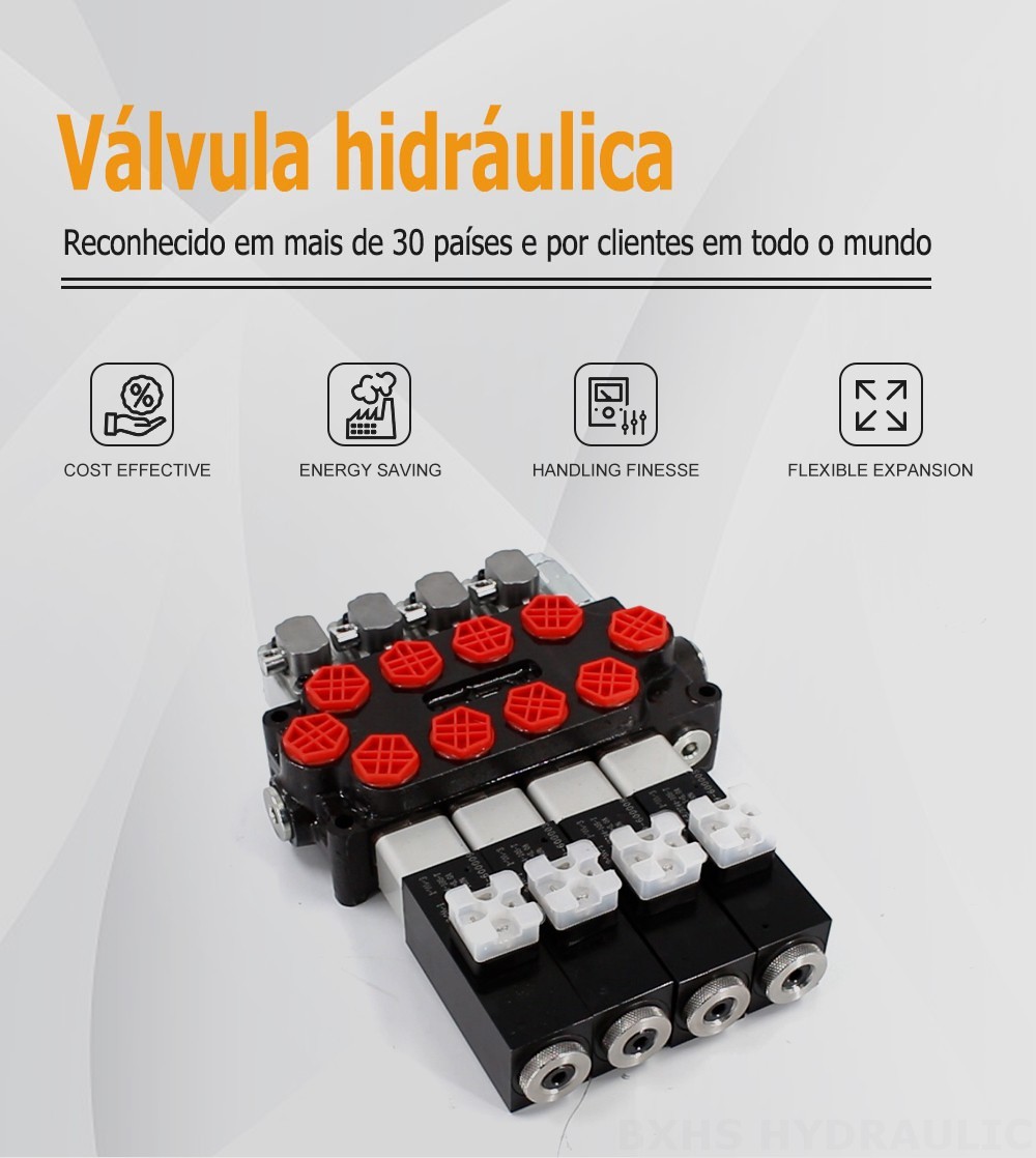 Q45 Solenoide e manual 4 carretéis Válvula Direcional Monobloco